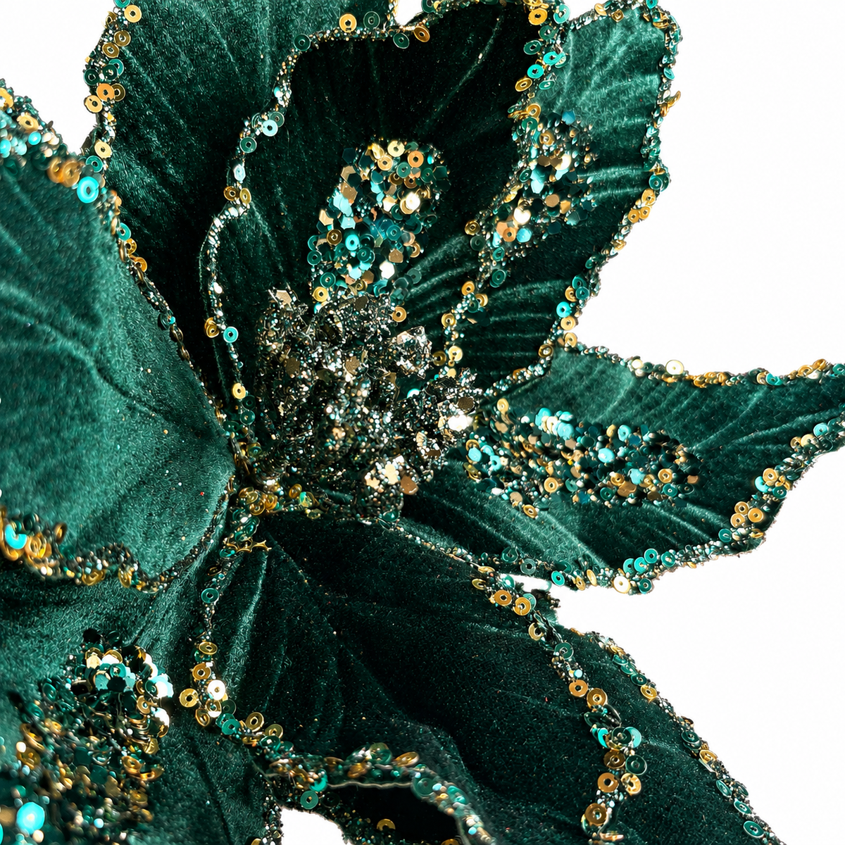 17.5" EMERALD POINSETTIA WITH STEM