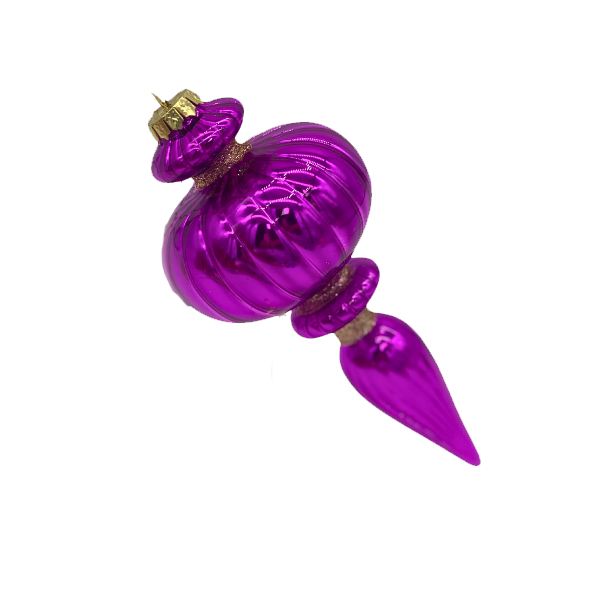 HOT PINK ELECTROPLATE GLASS FINIAL ORNAMENT