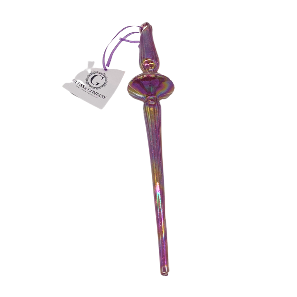 PINK GLASS ICICLE ORNAMENT