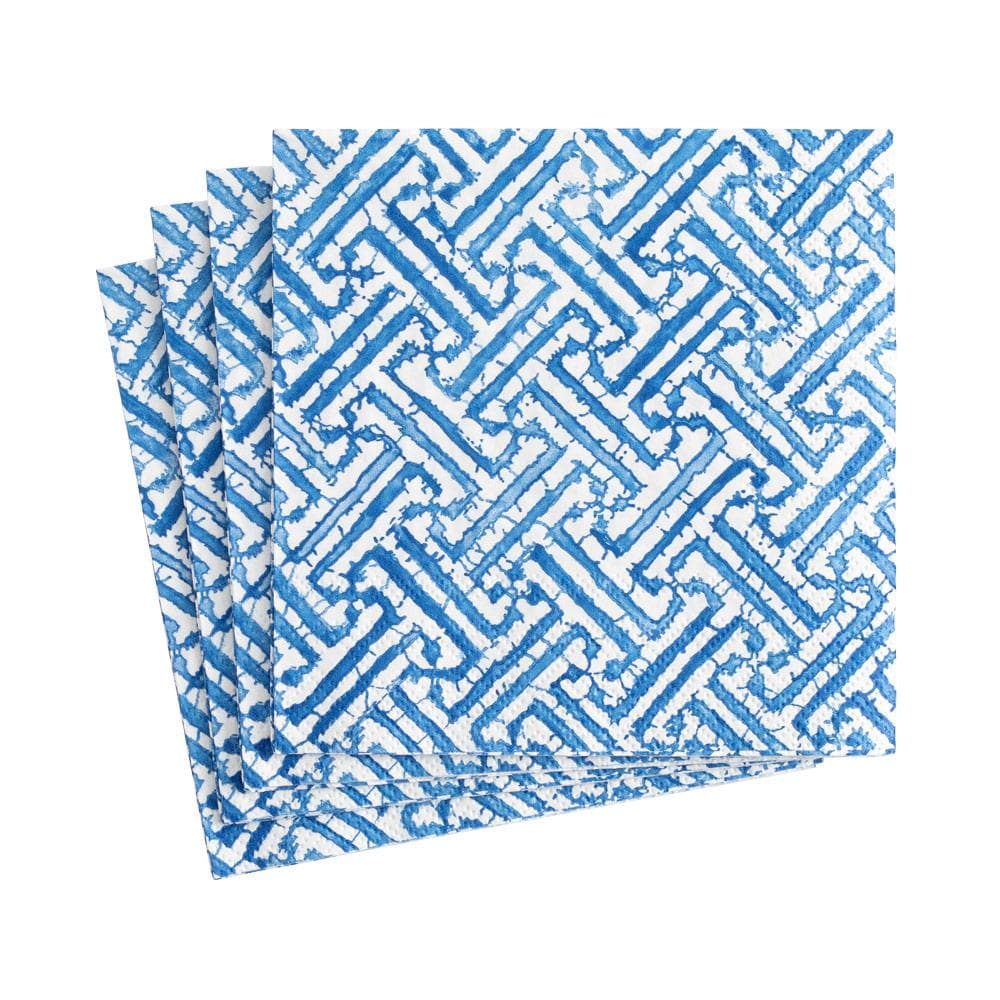 Fretwork Blue Napkin Cocktail