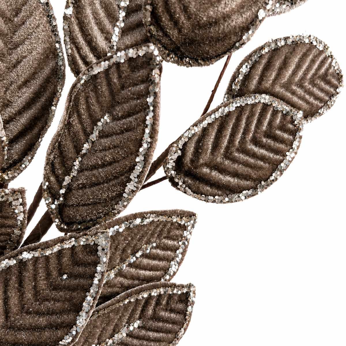 25.5" Brown Velvet Leaf Spray
