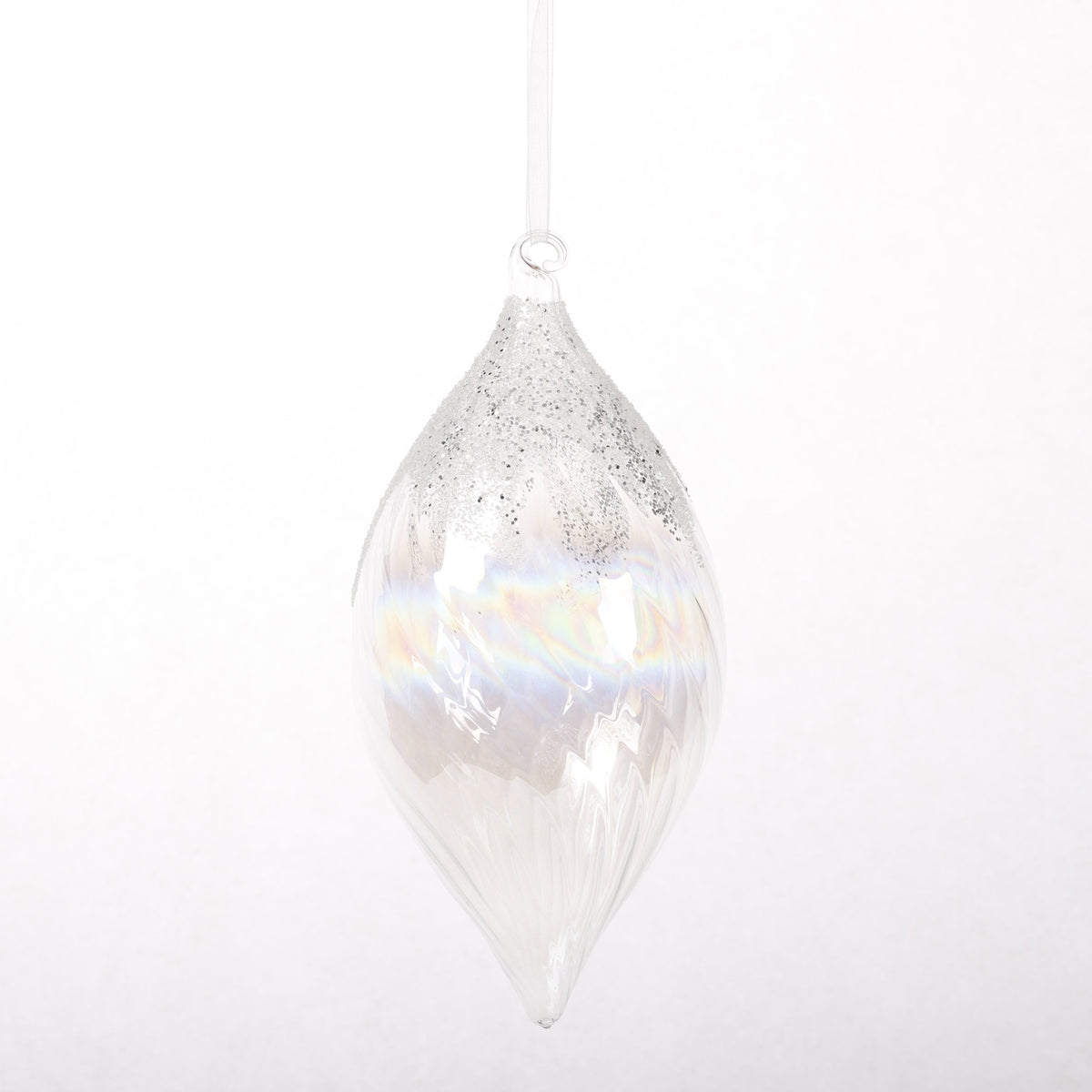 4.5" CLEAR GLASS DOUBLE POINT ORN STYLE B