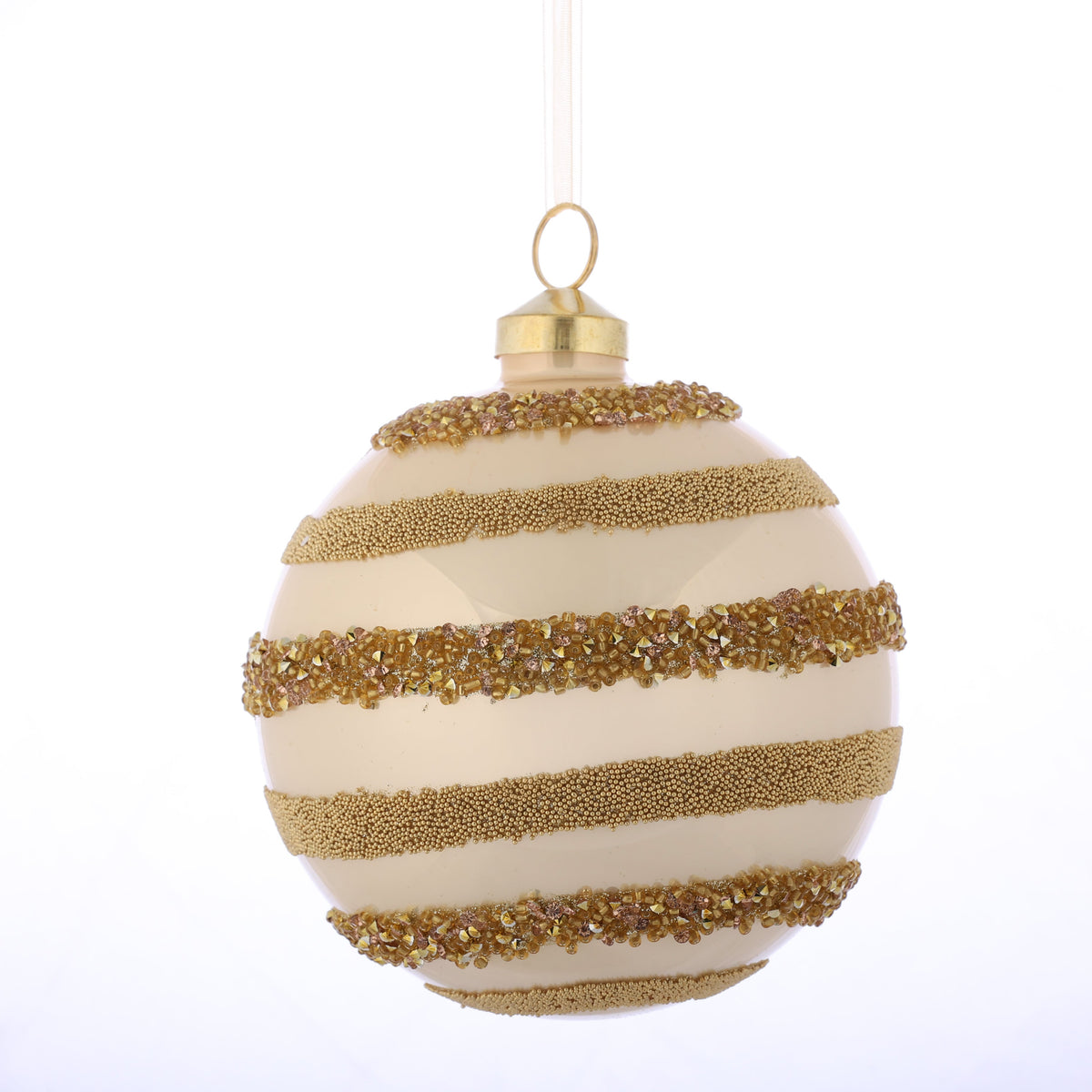 5"D GLASS BALL ORN-GOLD STYLE B
