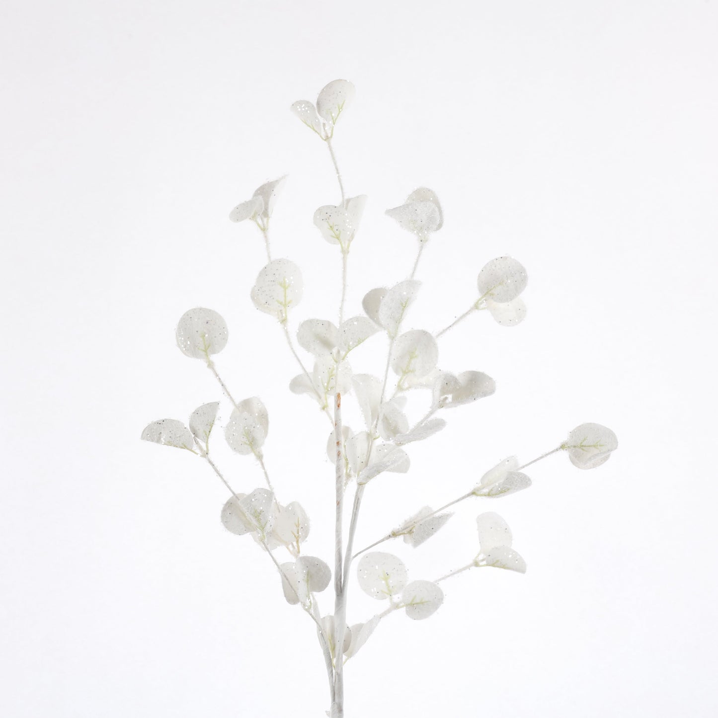 30" FLOCKED EUCALYPTUS SPRAY-WHITE