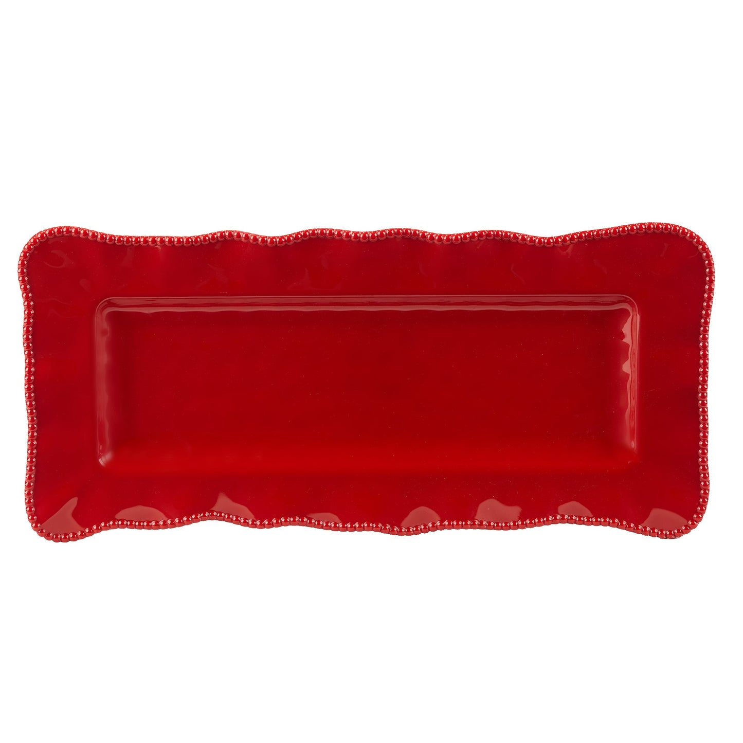 Perlette Red Melamine Rectangular Platter 19in x 9in