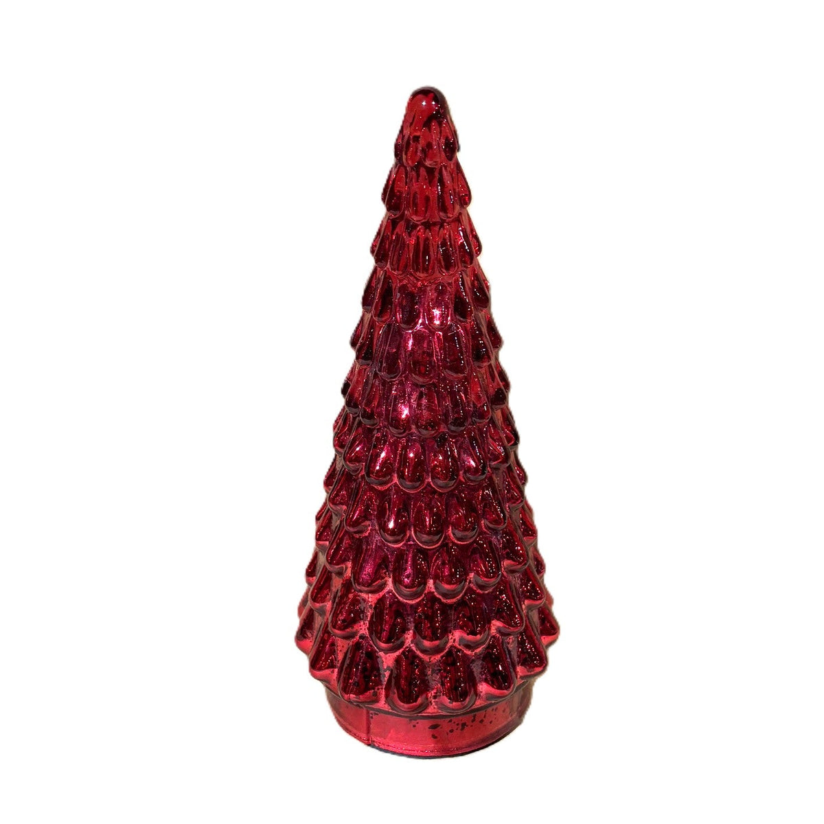 D3.5"H8.3" - GLASS CHRISTMAS TREE-RED