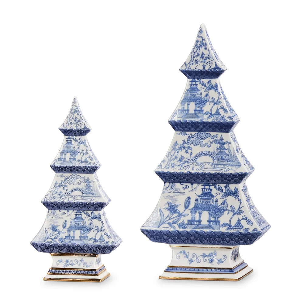 12.5"Blue Chinoiserie Trees-LARGE ONLY SHIPS 9/1/2026