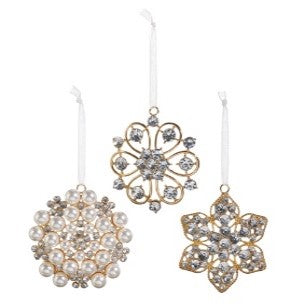 3.5" Jeweled Brooch Ornament (LEFT ONLY)