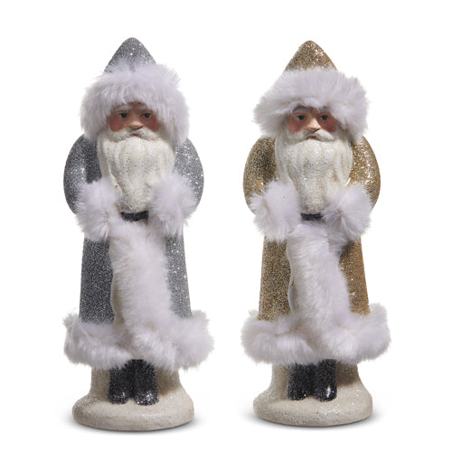 8.5" Silver with Fur Trim Santa - SILVER ONLY