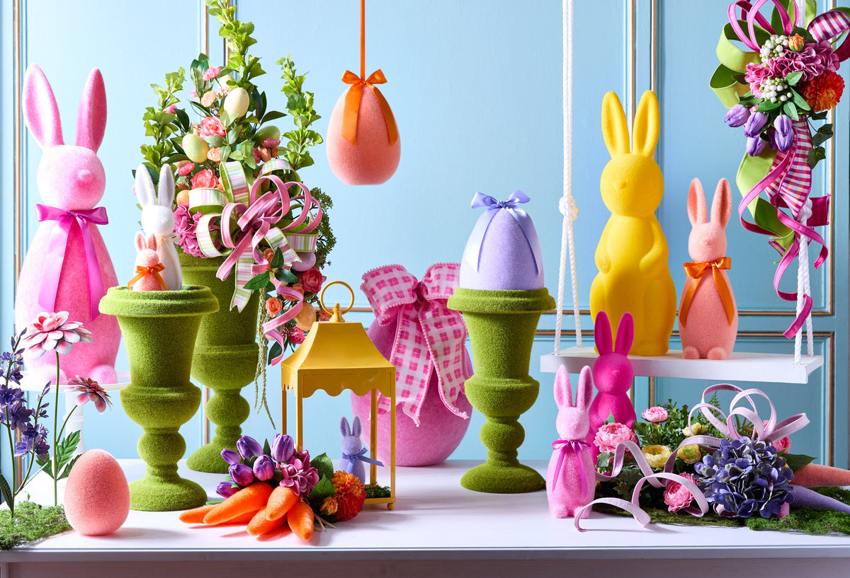 10" Sherbet Flocked Hanging Egg