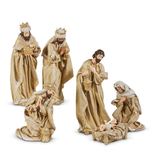 15.5" Glittered Nativity (SET OF 6 PCS)