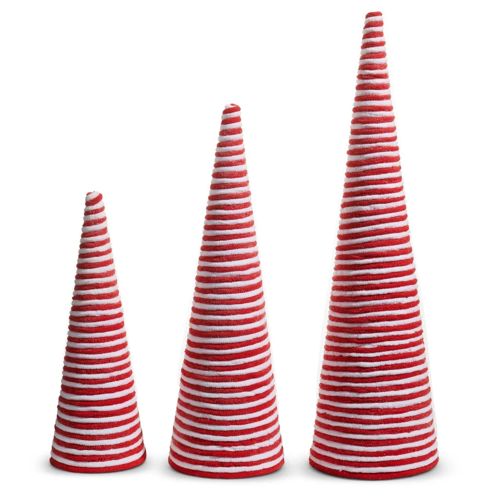 20" Red and White Yarn Trees (LARGE ONLY)