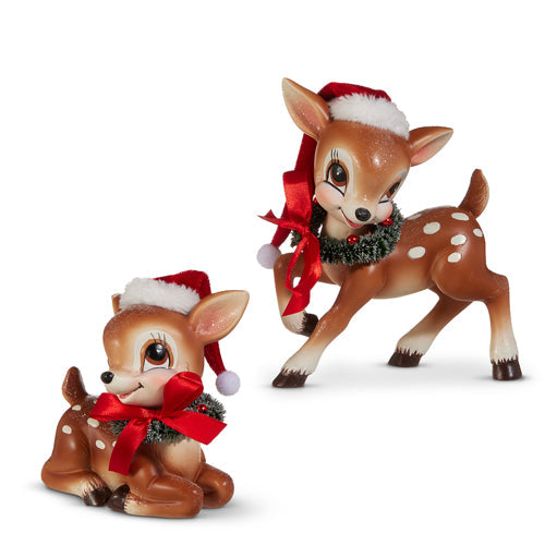 5.75" Cutesy Deer with Wreath (STANDING UP)