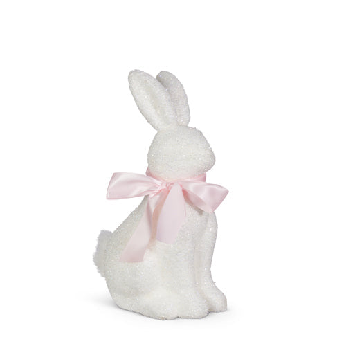 13.5" WHITE GLITTER BUNNIES