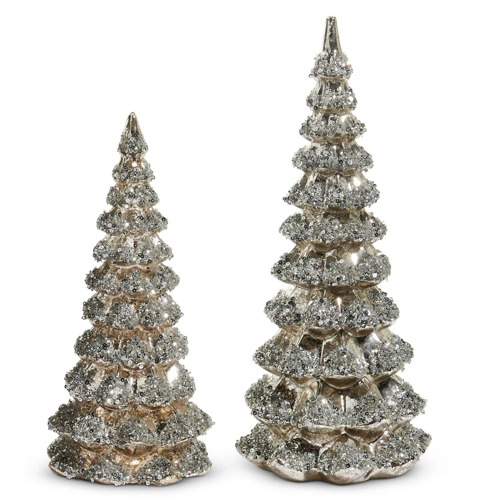 10" Silver Sequin Trees-SMALL ONLY