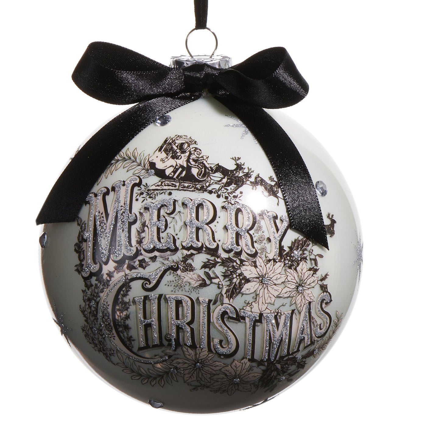 5" Vintage Merry Christmas Ball Ornament