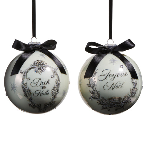 5" French Holiday Ball Ornament-DECK THE HALLS