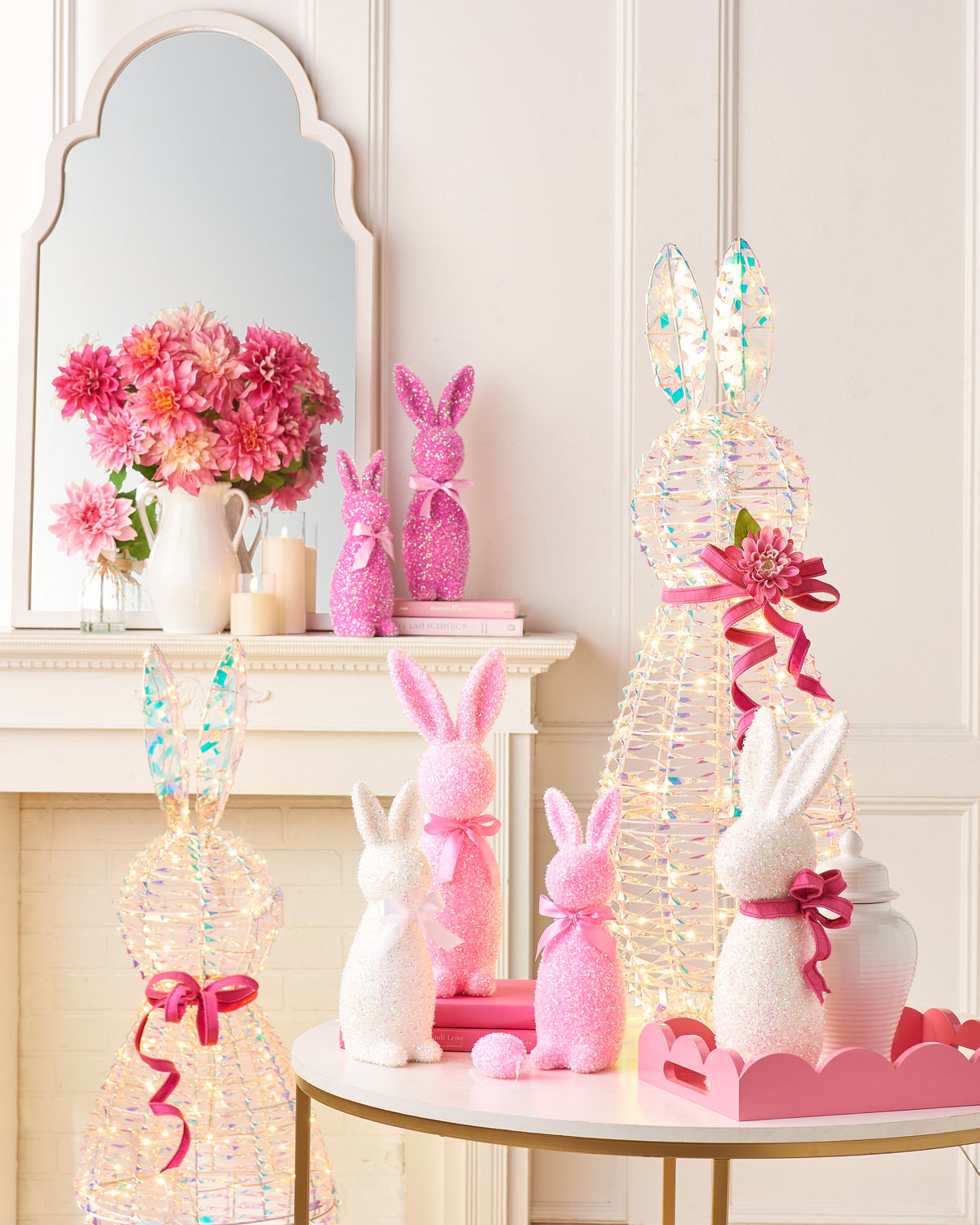 16" IRIDESCENT PURPLE FLOCKED BUNNY