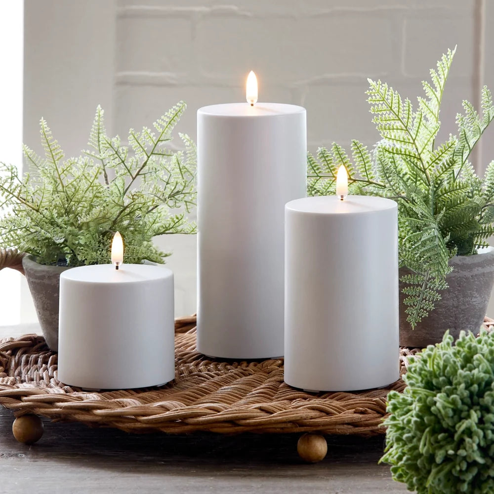 3" X 5" OUTDOOR WHITE PILLAR CANDLE