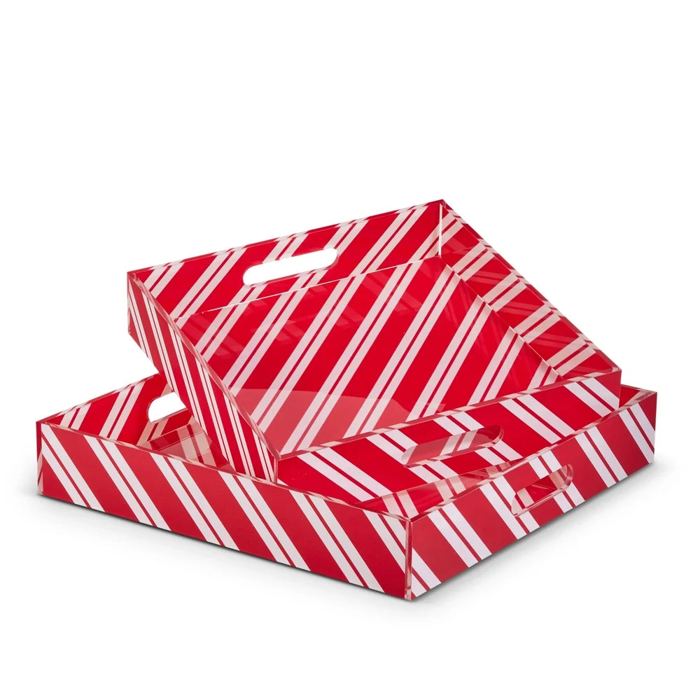 14" Peppermint Stripe Trays-LARGE ONLY