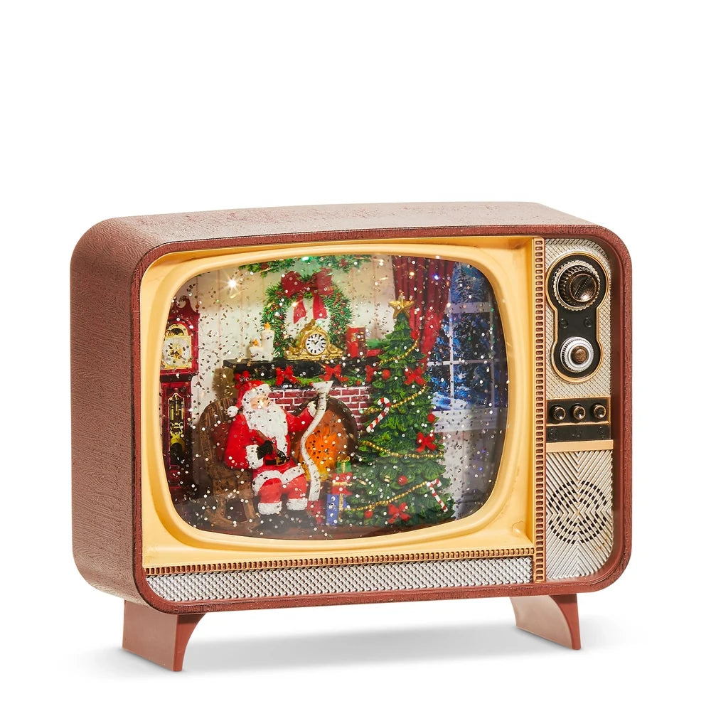 8.25" Fireplace Santa Musical Lighted Water TV