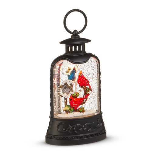 8" Cardinal and Birdhouse Lighted Water Lantern