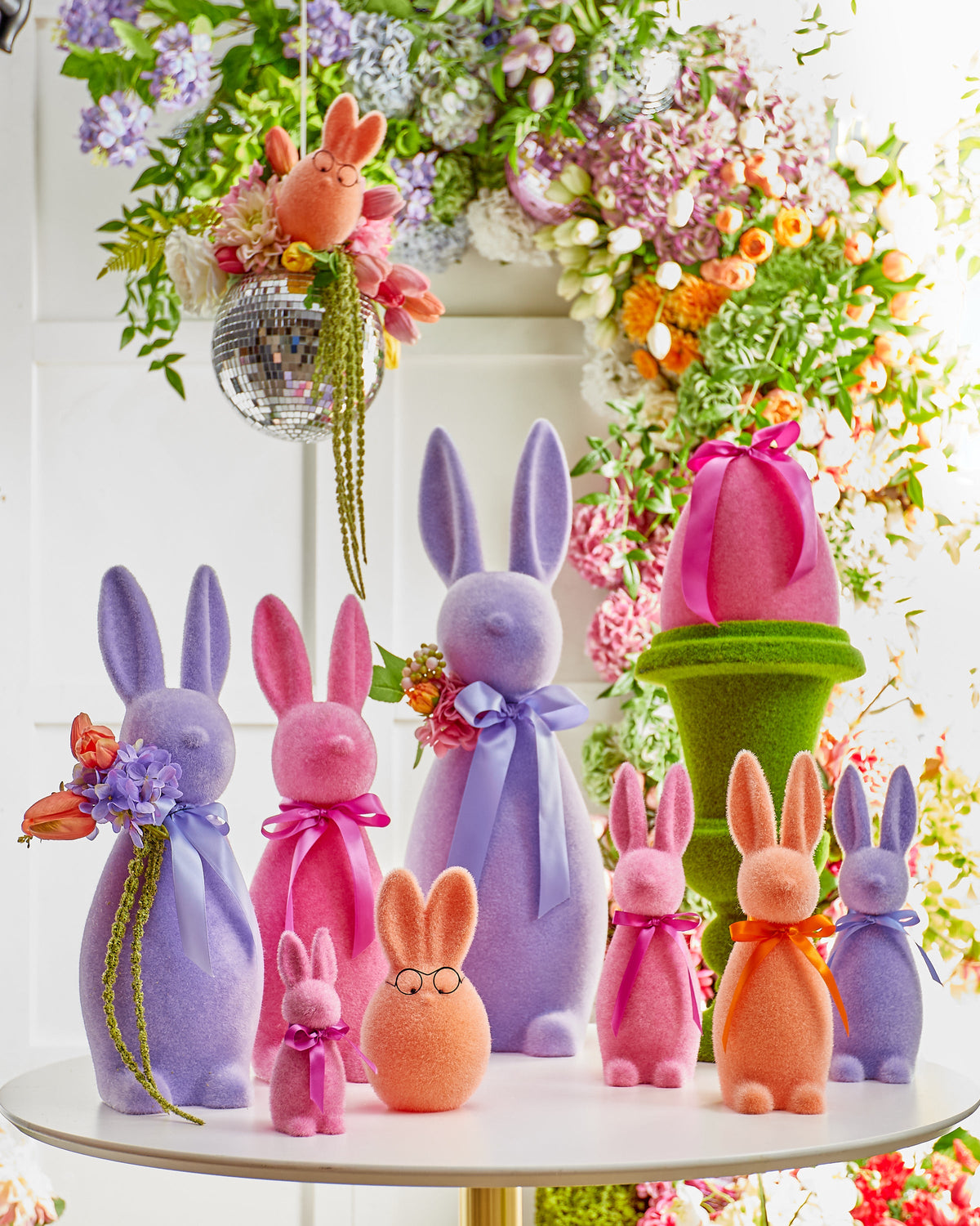 16" PURPLE FLOCKED BUNNY