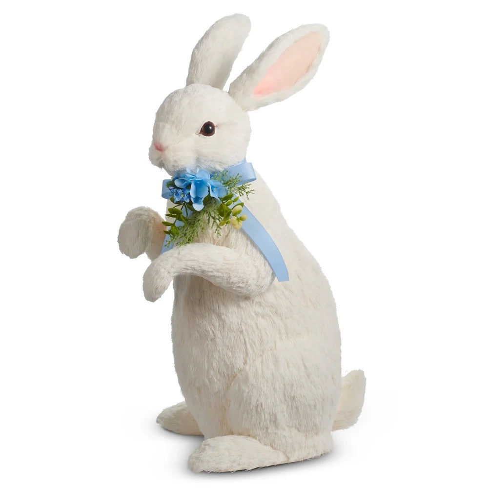 20" Sisal Bunny with Blue Bow