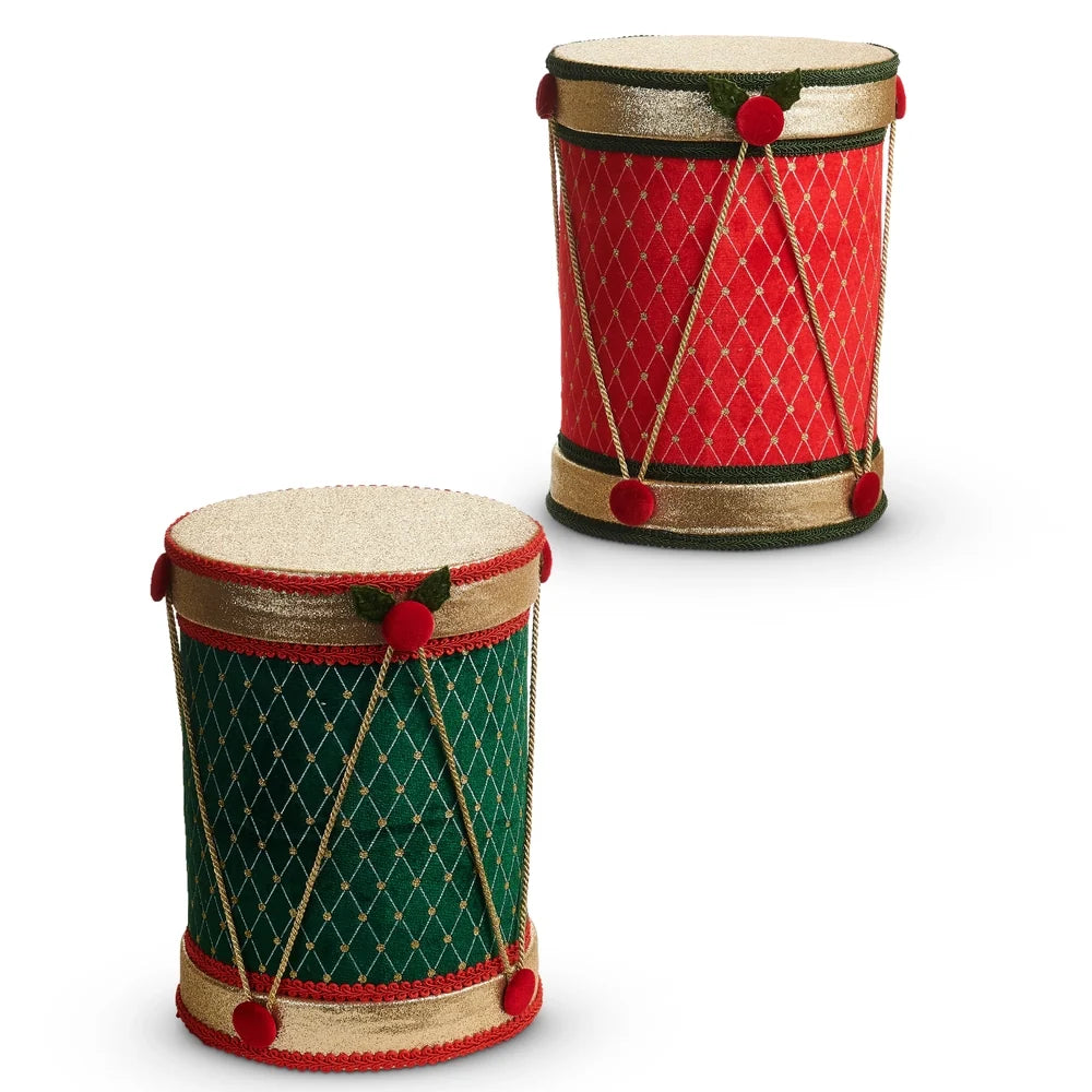 12" Red and Green Velvet Drum (GREEN ONLY) SHIPS 9/1/2026