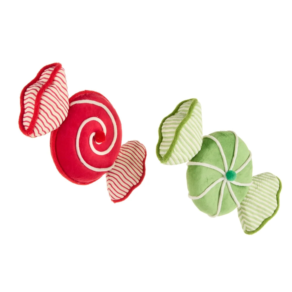 9.25" Velvet and Seersucker Candy Ornament (GREEN ONLY) SHIPS 9/1/2026
