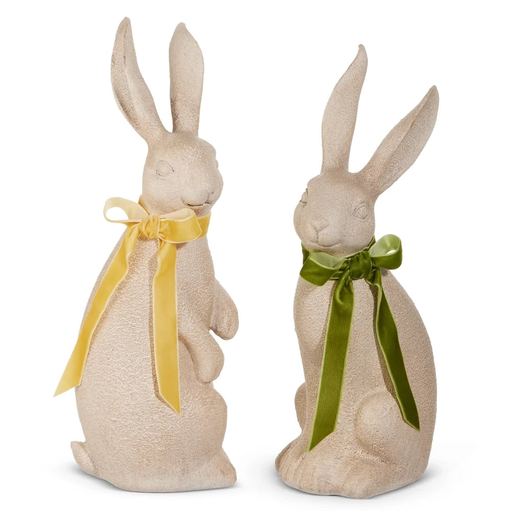 14.5" Concrete Look Rabbit with Bow (LEFT ONLY)