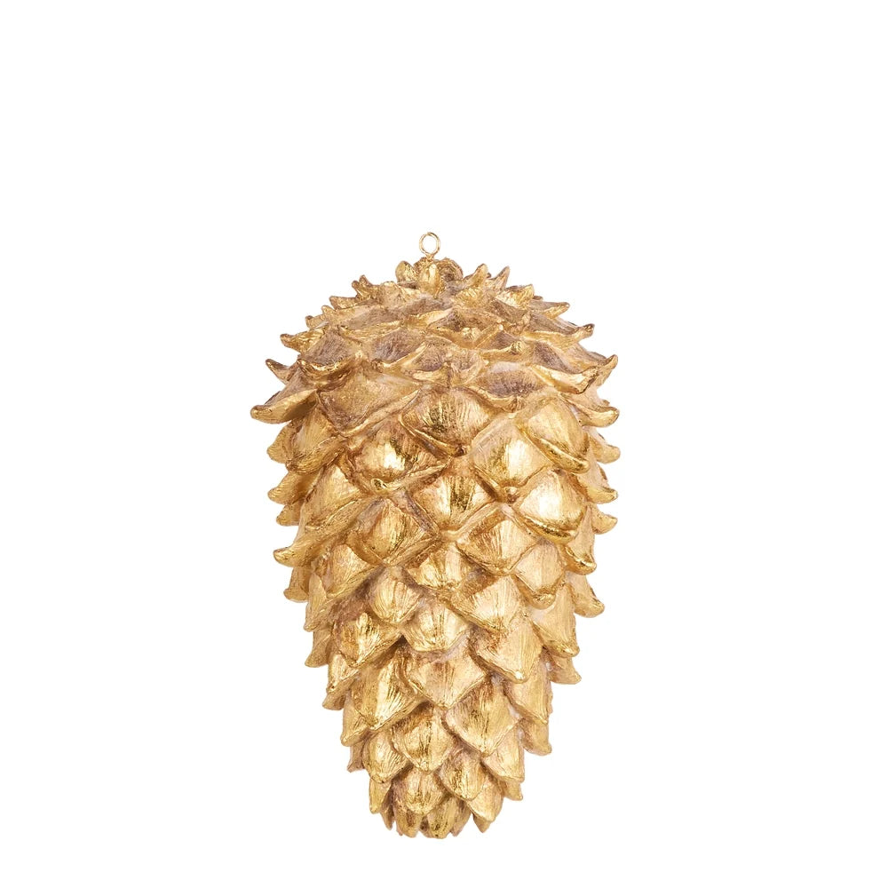 8" Gold Glittered Pinecone Ornament SHIPS 9/1/2026