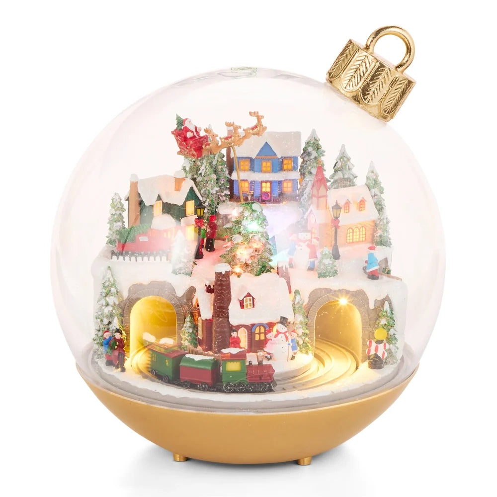 10.5" Lighted Animated Musical Winter Town Scene SHIPS 9/1/2026