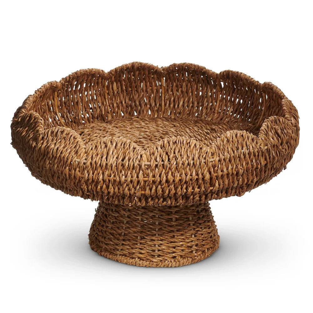 16" Scalloped Natural Pedestal
