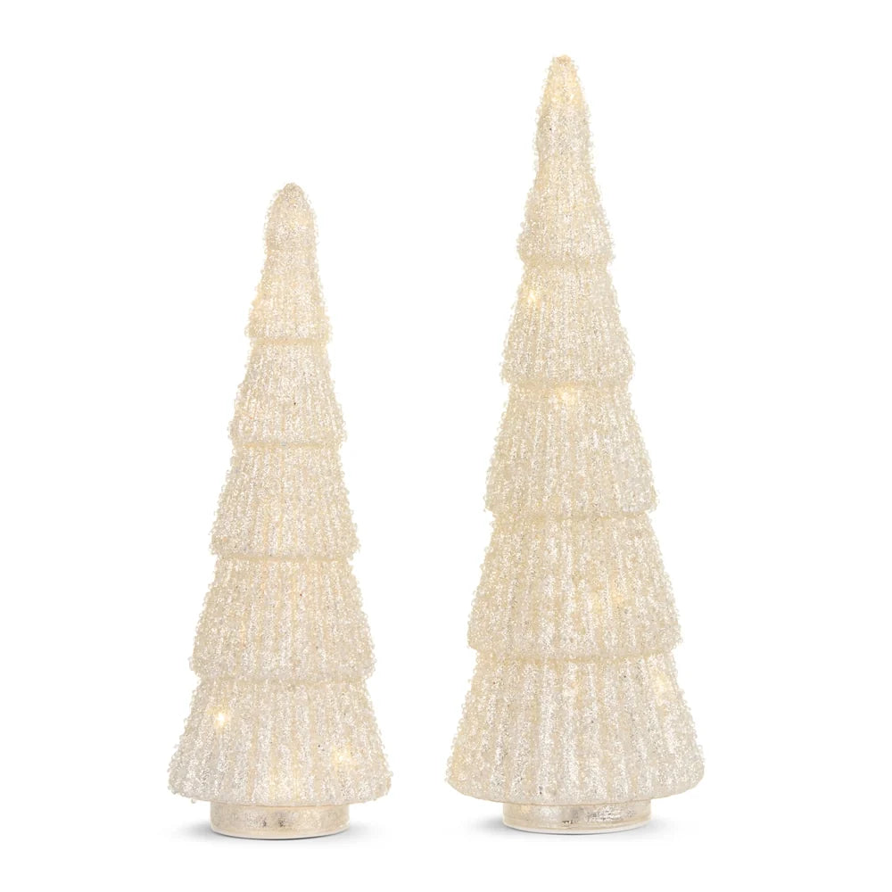 14.25" Lighted Champagne Glitter Trees (LARGE ONLY) SHIPS 9/1/2026