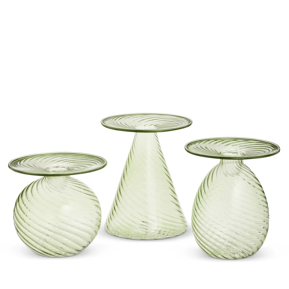 4.5" Sage Green Candle Holder (LEFT ONLY)