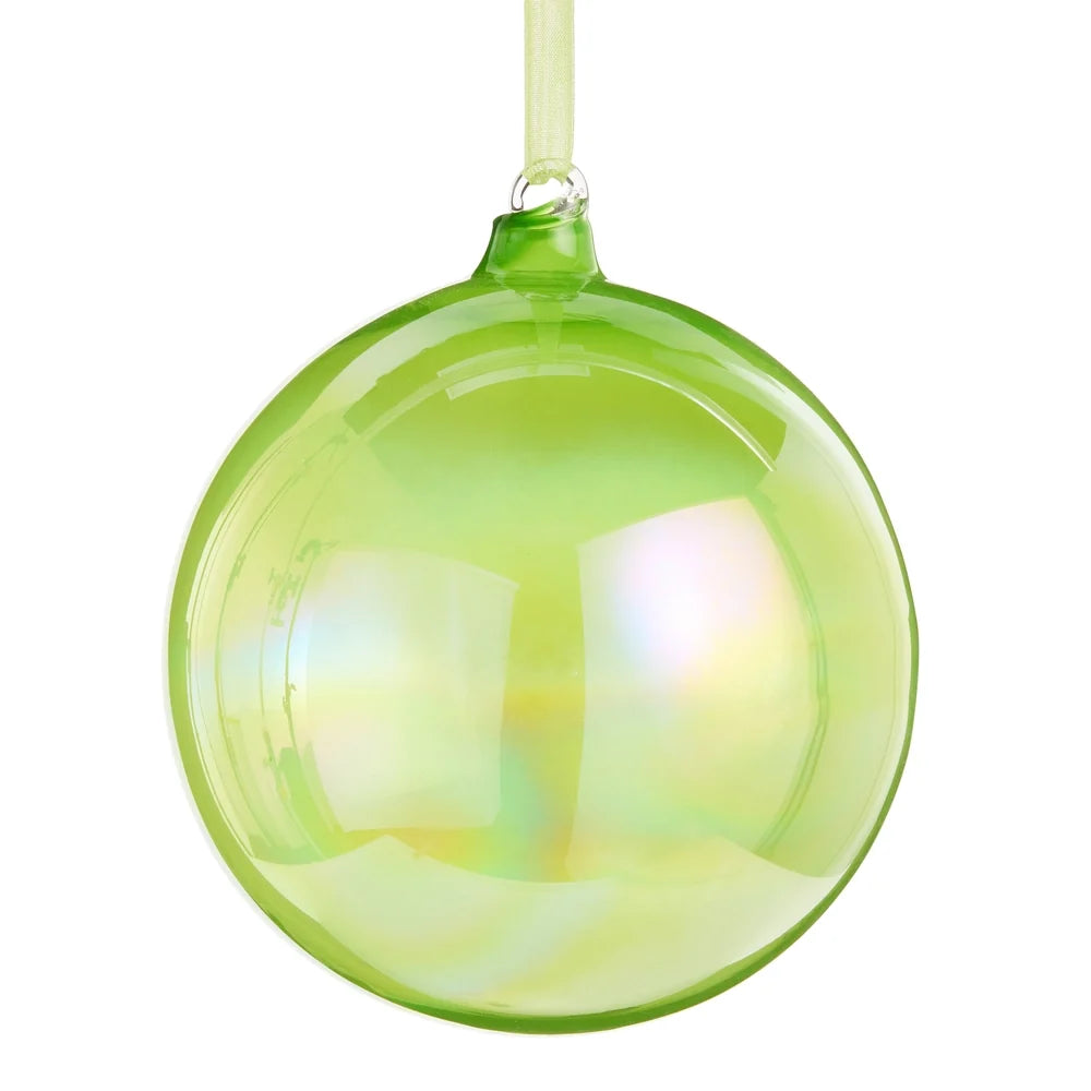 5" Neon Green Iridescent Ball Ornament SHIPS 9/1/2026