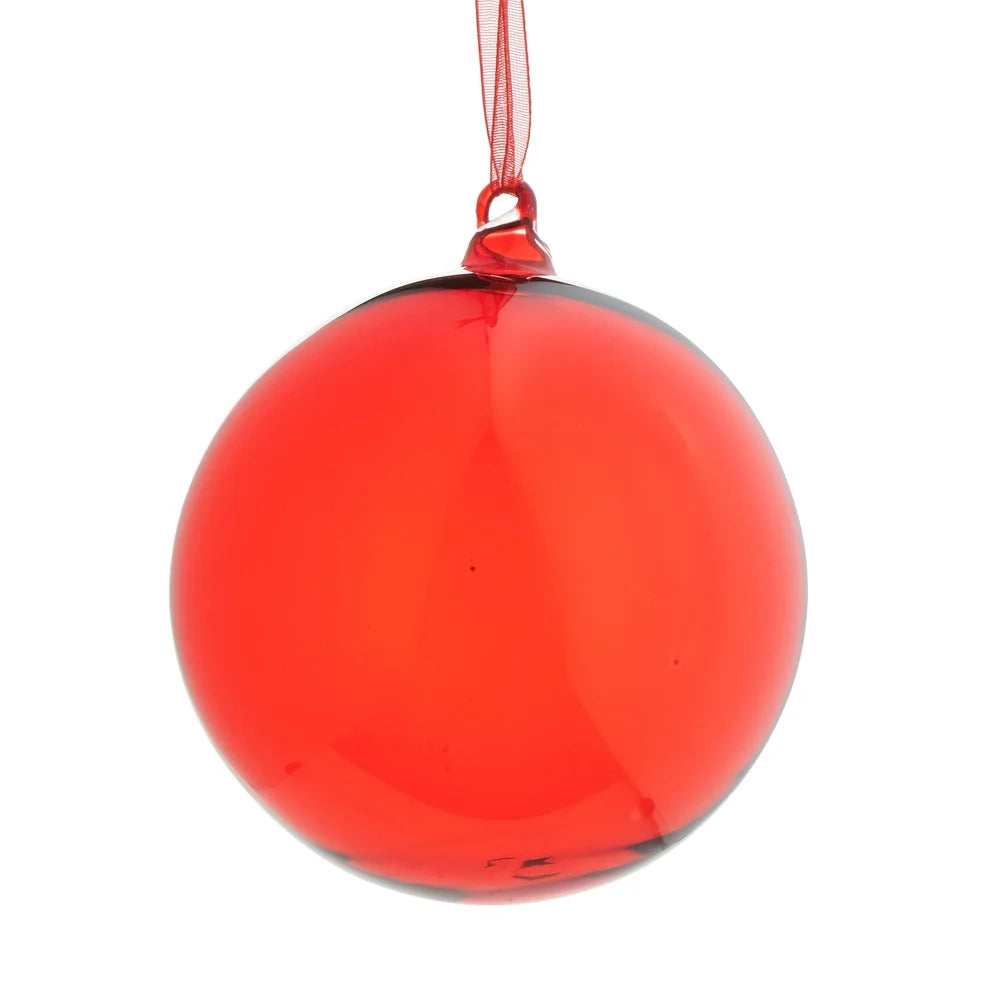 4" Sheer Red Ball Ornament SHIPS 9/1/2026