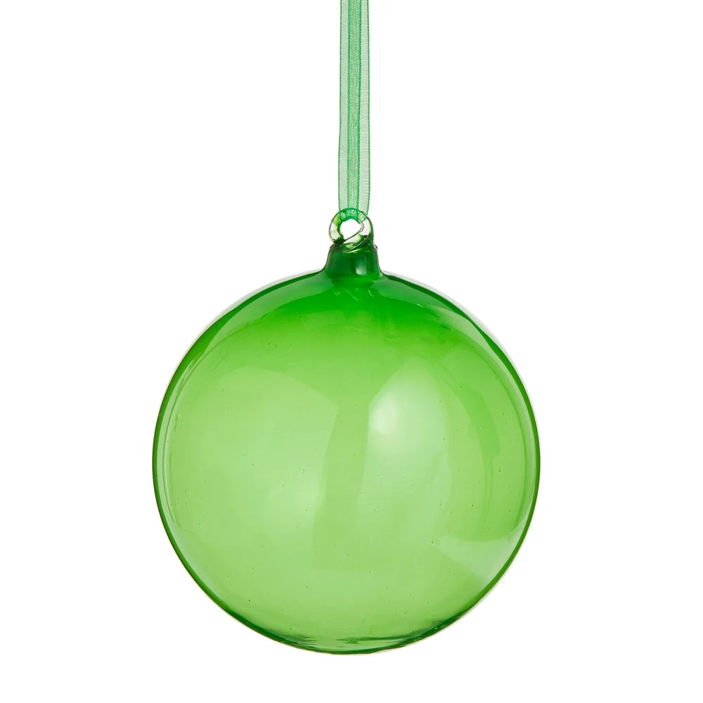 4" Sheer Green Ball Ornament SHIPS 9/1/2026