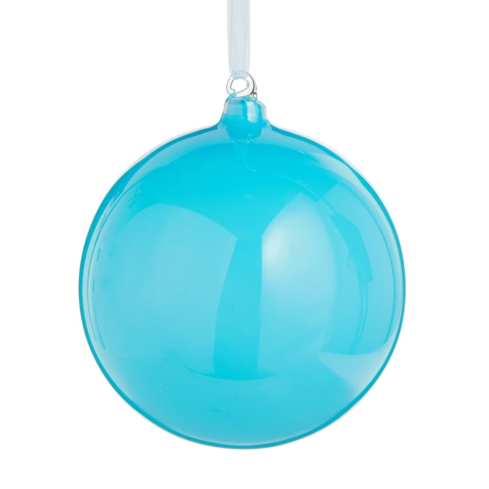 5" Shiny Turquoise Ball Ornament SHIPS 9/1/2026