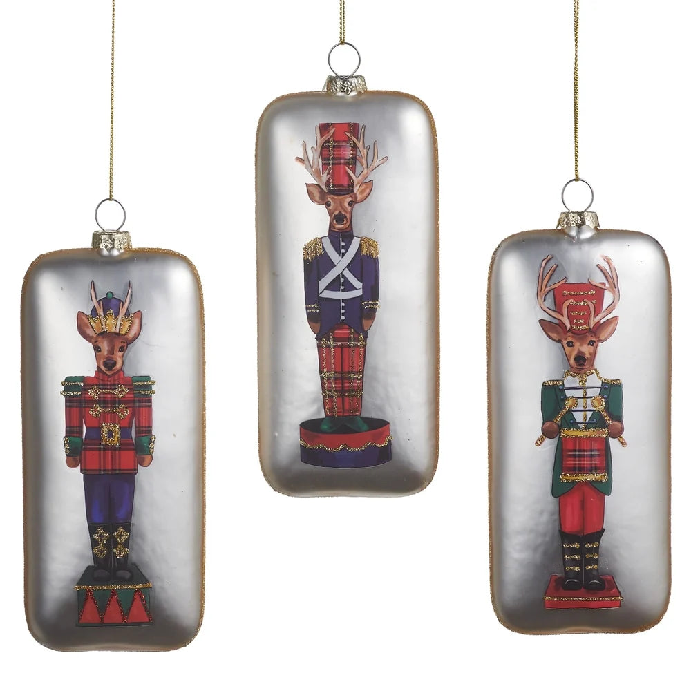 5.5" Deer Nutcracker Rectangle Ornament (RED SHIRT ONLY)