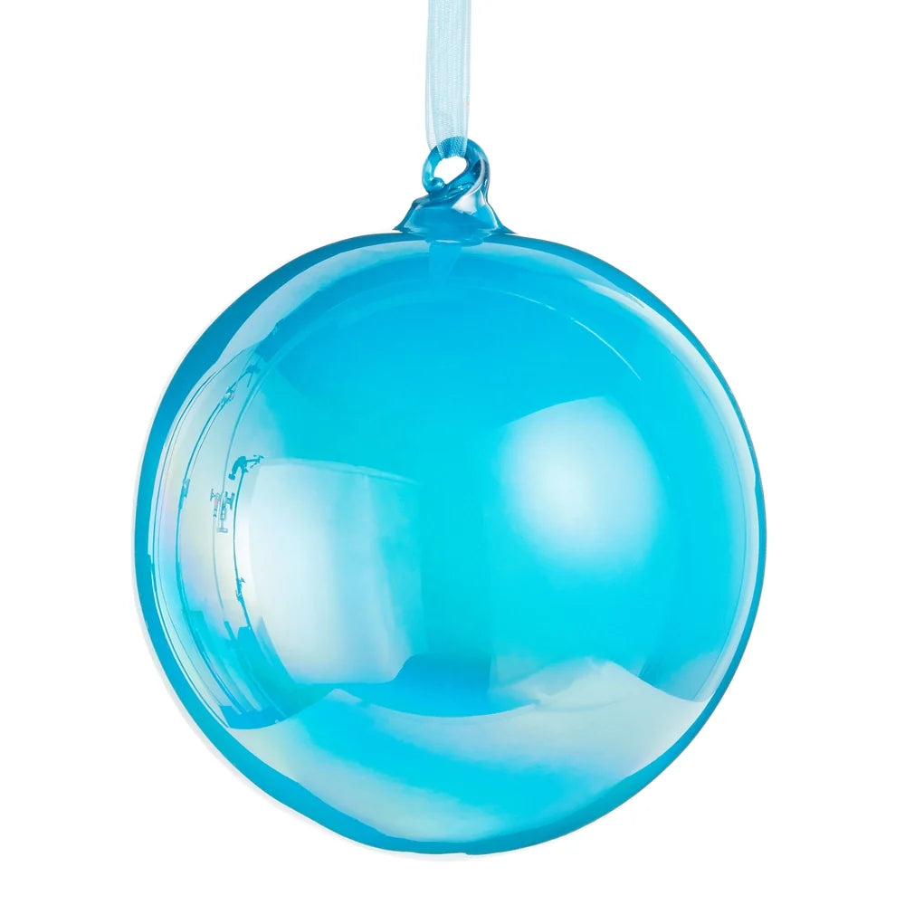 5" Neon Blue Iridescent Ball Ornament SHIPS 9/1/2026