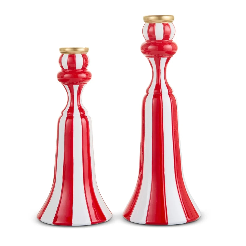 8.5" Red and White Candlesticks (SMALL ONLY)