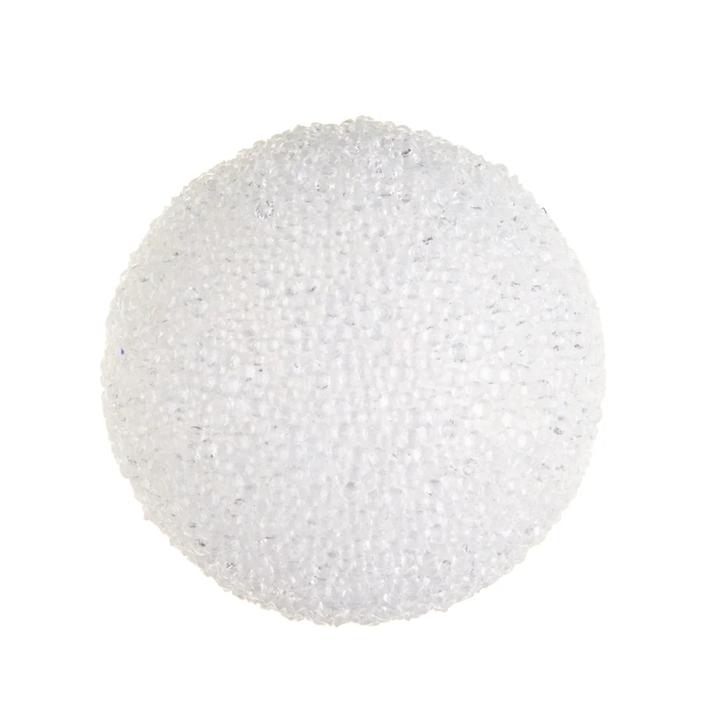 6" Iced White Ball Ornament