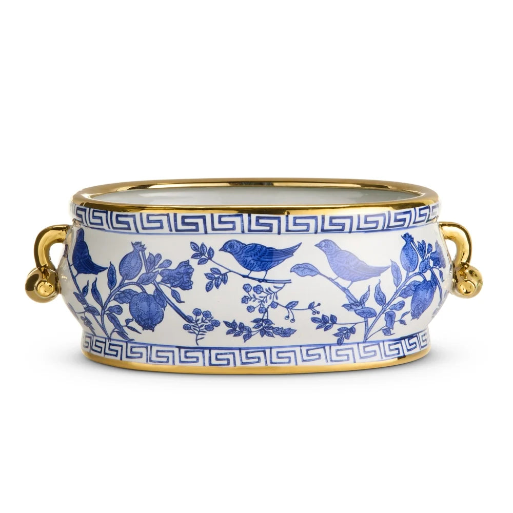 6.5" Blue Bird Planter with Handles