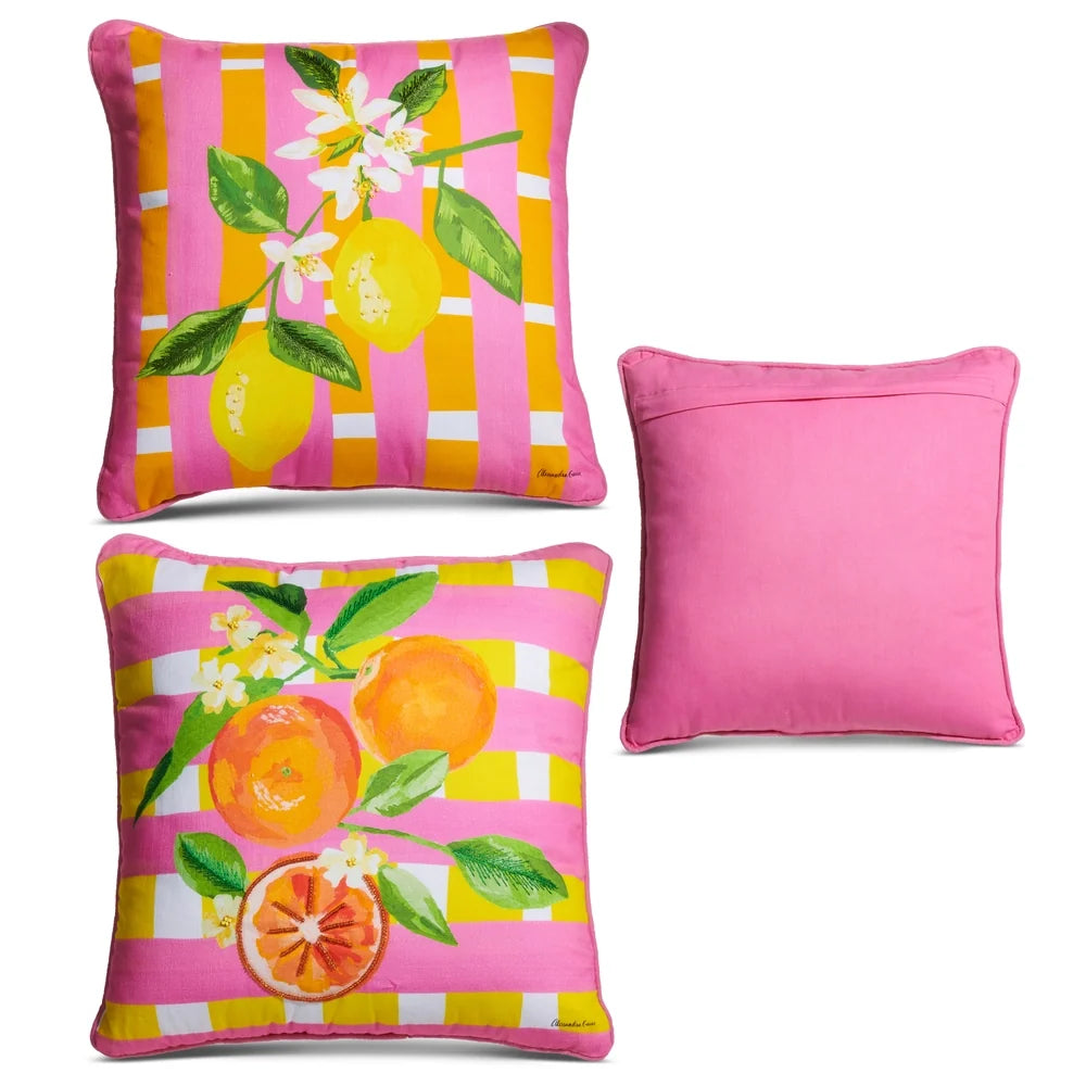 18" Citrus Weave Pillow (ORANGE ONLY)