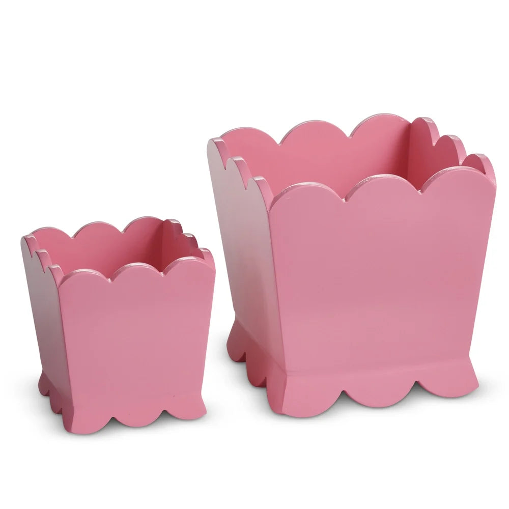 8.5" Pink Scalloped Planter (LARGE ONLY)