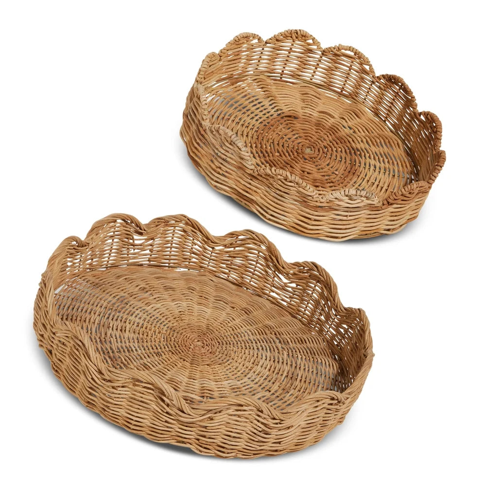 16" Wicker Scalloped Edge Trays (LARGE ONLY)