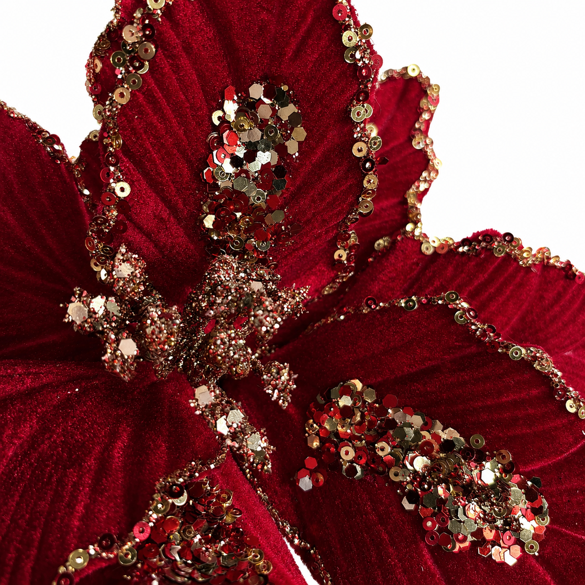 17.5" RED POINSETTIA WITH STEM