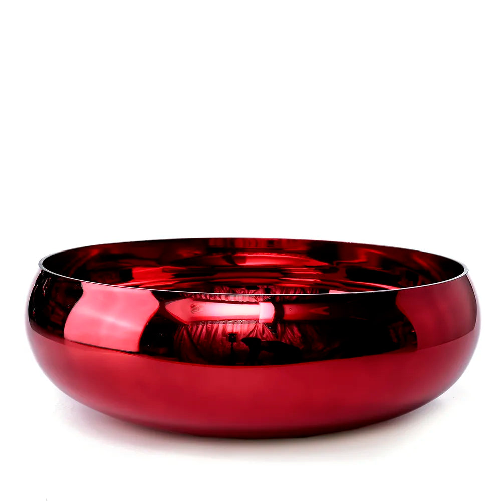 *D15.5''H5.5'' - MERCURY VASE - RED